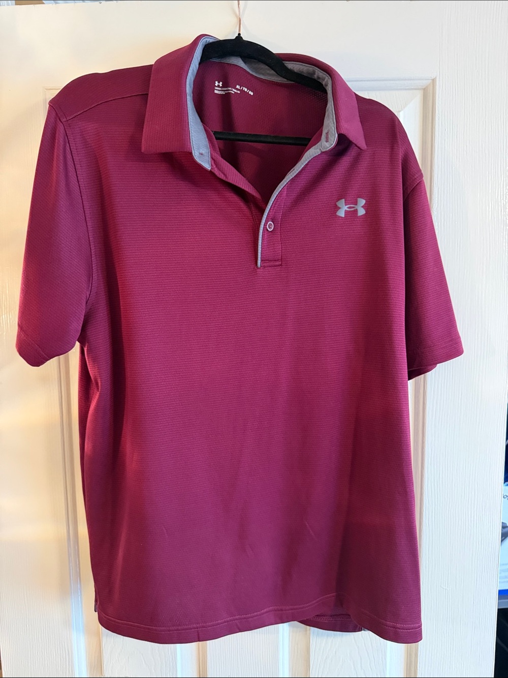 Under Armour Men’s Polo - Maroon with Light Gray Trim